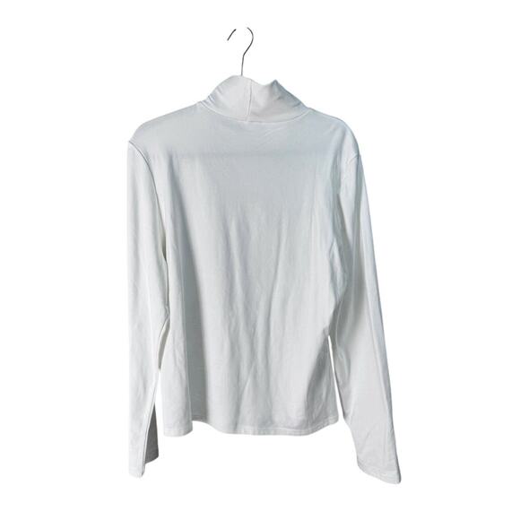 Cider Womens White Mock Neck Polyester/Spandex Shirt, Size 2XL, NEW - Picture 2 of 6